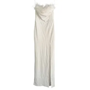 NWT Lulus White Strapless Feather Lined Maxi Dress Size XS thumbnail 2