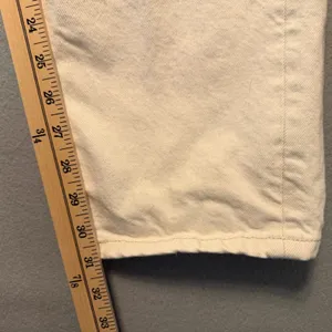 Zara Origins Straight Leg Denim Jeans Cream Off-White Women Size 31 thumbnail 5