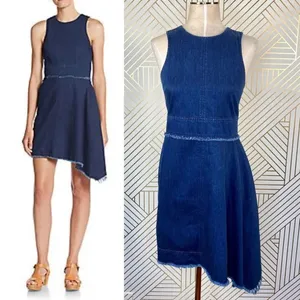 N/Nicholas Denim Flare‎ Side Sleeveless Dress Blue thumbnail 2