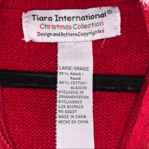 Vintage Ugly Christmas Snowman‎ Sweater Cardigan Tiara International Large Red thumbnail 4