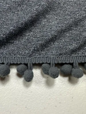 CUPSHE Gray Pom Pom Trim Swim Cover Up Dress Strappy Back Size Small NW thumbnail 6