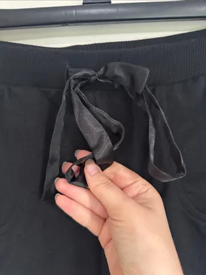 FN by Flora Nikrooz Black Lounge Shorts with Satin Drawstring Tie size S thumbnail 4