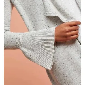 Anthropologie‎ Moth Lyra Bell Sleeve Waterfall Cardigan Medium Gray Boho NWT thumbnail 2