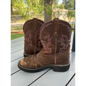 Justin Boots Gypsy Women’s Western Cowgirl Boots Brown Pink Stitching L9903 Size 7B thumbnail 6