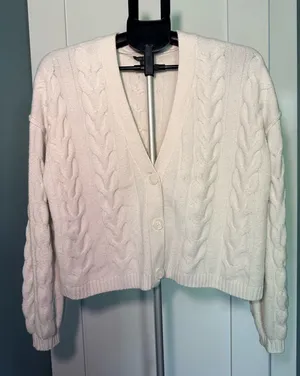 Wild Fable Off White Cable Knit Cardigan. Gently worn. thumbnail 1