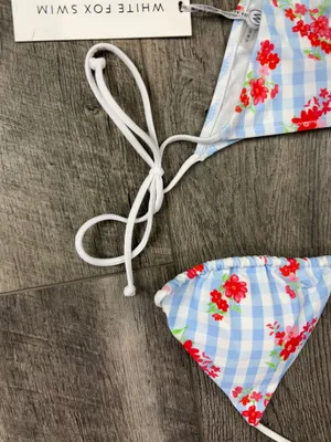 White Fox Blue Gingham Bikini Set  thumbnail 2