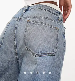 As Seen On Screen NWT DESIGN dad jeans in mid blue with rips. Size 30/32. thumbnail 3