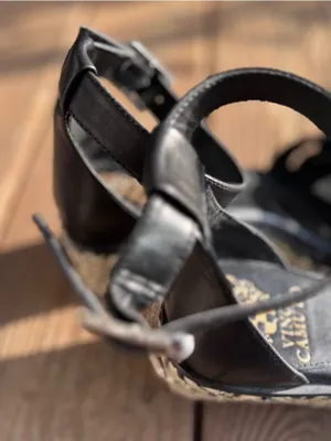 Vince Camuto Black Braided Square Toe Heels Ankle Strap Sandals thumbnail 8