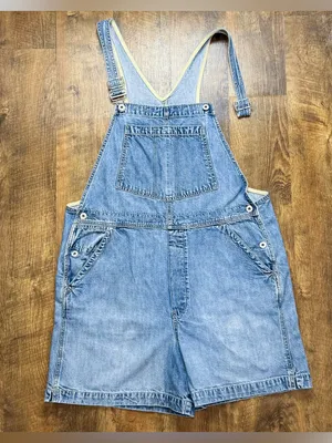 Vtg GAP Denim Shortalls Overalls Sz XL Relaxed Cotton Faded thumbnail 1