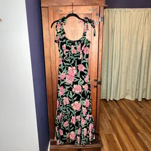 Lulus Lucious Glorious Garden Black Floral Burnout Velvet Maxi Cottage Dress S thumbnail 3