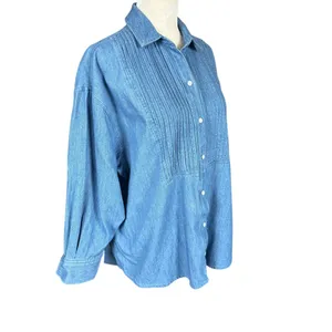 Old Navy XSP The Boyfriend Shirt long sleeve collared button down denim women's thumbnail 2
