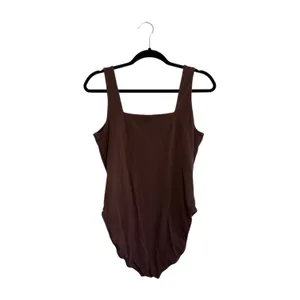 Old Navy Square Neck Tank Top Bodysuit Solid Brown Full Coverage thumbnail 8