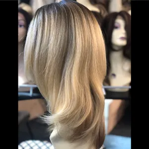 Thick ethnic SidePart Ombré Blonde Lacefront Wig thumbnail 3