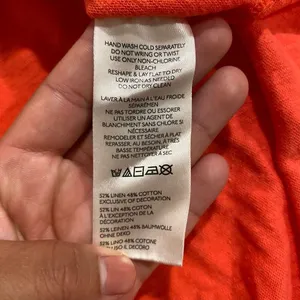 Free People We The Free Orange Henley Tank Top XL Oversized Boho thumbnail 7