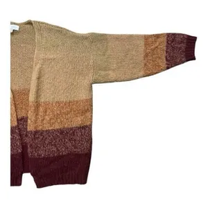 Lucky Brand Brown Ombre Dye Oversize Open Cardigan In Rust Wool Blend Size M thumbnail 5