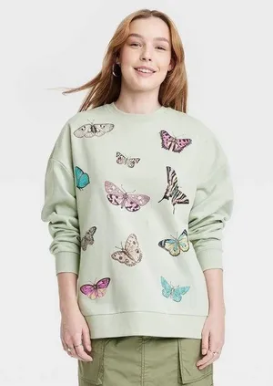 Special Thanks Butterfly Graphic Sweatshirt thumbnail 1