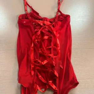 Yandy Red Tie Front Corset Top thumbnail 3