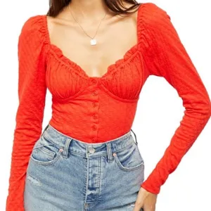 Free People Ladybug Knit Long Sleeve Top Size S thumbnail 1