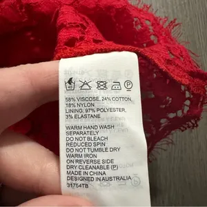 Bardot Sienna Ruby Red Floral Lace Bralette Sleeveless Crop Top Size‎ L thumbnail 4