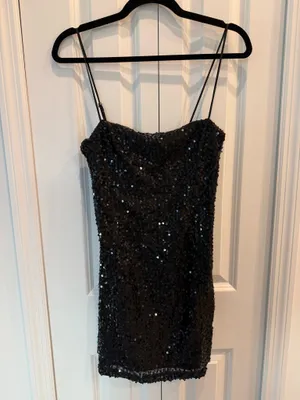 Urban Outfitters Black Sequin Mini Dress thumbnail 2