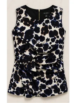 NEW Ann Taylor Petite Ivory Abstract Floral Top & Pencil Sk thumbnail 3