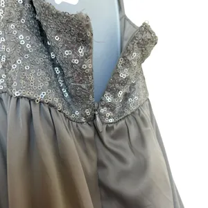 New York‎ & Co Women Top 8 Silver Sequins Flowy Babydoll Dressy Glam Glitz Retro thumbnail 6