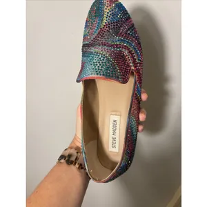 Steve Madden Conccord Rainbow‎ Rhinestone Shoes Slip Ons Flats Women Size 9 thumbnail 7