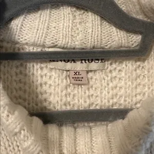 Mock neck cream sweater with brown and grey pattern Size XL thumbnail 5