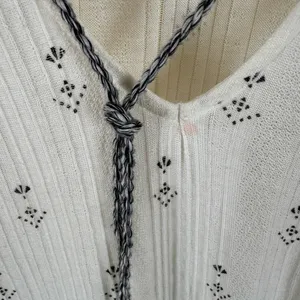 Lucky Brand Boho Peasant Blouse Size Large Tassel Tie thumbnail 5