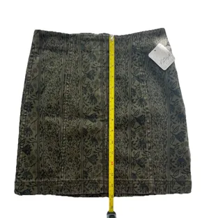 Free People NWT Sz 0(XS) Modern Femme Denim Mini Skirt Olive Black Floral thumbnail 12