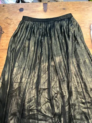 Abercrombie & Fitch Metallic Pleated Midi Skirt Size Small Gunmetal thumbnail 4