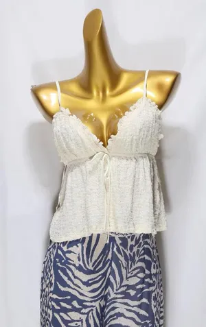 PRINCESS POLLY Kellan Cami Crop Top in Cream thumbnail 4