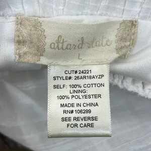 Altar’d State White Ruffled Strap Tired Dress cotton size Large thumbnail 8