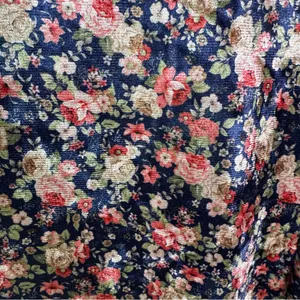 NWT Mable Leighton Floral Velvet Puff Sleeve Midi Dress Navy Size L thumbnail 5