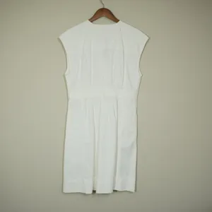 Madewell Size 10 Shirtdress White Denim Button Front Sleeveless V-Neck Capsleeve thumbnail 8
