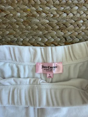 Juicy Couture Cream Shorts with Gold Rhinestone 'Juicy' Logo thumbnail 7
