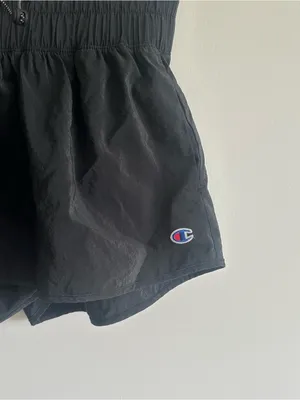 Champion Black High-Waist Athletic Shorts with Drawcord thumbnail 2