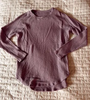 American Eagle Light Purple Waffle Knit Tee Size XS thumbnail 1