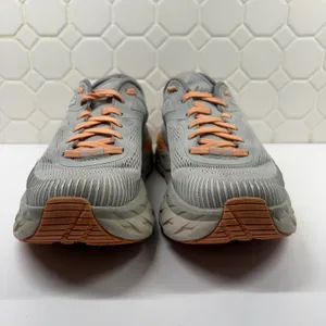 Hoka One One Bondi 7 Running Shoes Women 9 Grey Orange Cushioned 1110519 HMSH thumbnail 5