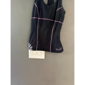Alp-n-Rock Womens Black‎ Racerback Tank Top Purple Contrast Stitch Heart Grunge thumbnail 3