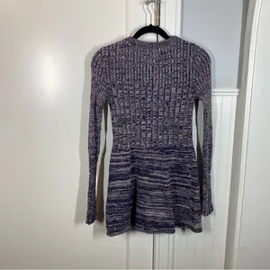 Free People Rachel Cardigan Sweater‎ Dress Purple Button Mini Marled V-neck thumbnail 8