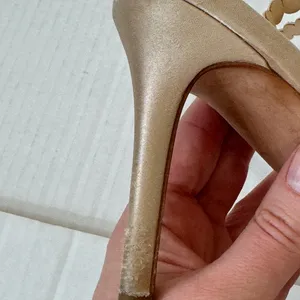 Badgley Mischka Rose Gold Rhinestone Strappy Heels Womens 6 Formal Prom Wedding thumbnail 9