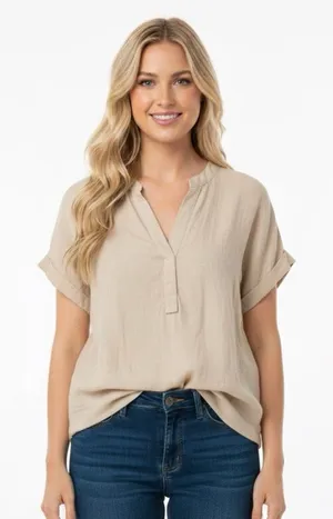 Tan cotton top size medium thumbnail 1