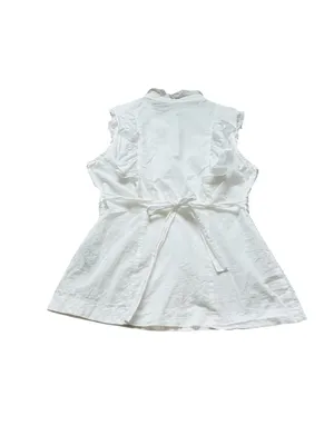 Vintage Rampage White Shirt Ruffles Pleated Front Tie Back Y2K Feminine Cottage thumbnail 3