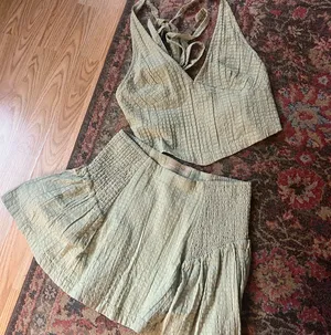 Free people drew pucker check set  thumbnail 4