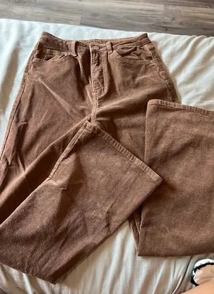 SheIn Brown Corduroy Pants thumbnail 1