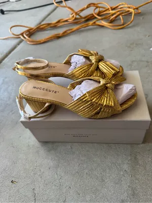 MUCCCUTE Women's Bow Knot Sandals Ankle Buckle Strap Chunky Heeled Size 6 thumbnail 8
