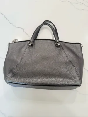 Coach Prairie Satchel Womens Gray Leather Silver Hardware Zip cute preppy y2k thumbnail 4