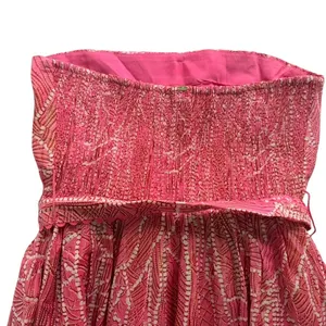 Poupette St. Barth Long Dress Thelma Pink Akoy Shimmer Maxi Small Strapless thumbnail 6