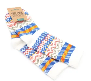 Northeast Outfitters Cozy Cabin Women's Boot Socks Cream Multi Fair Isle 5-10 thumbnail 1